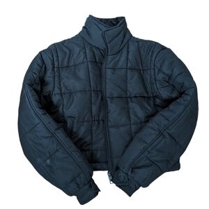 XS puffer black cropped jacket